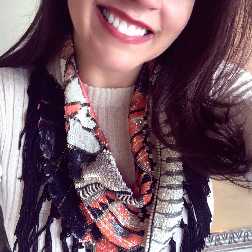 Renee Christopher Beaded Scarf Necklace